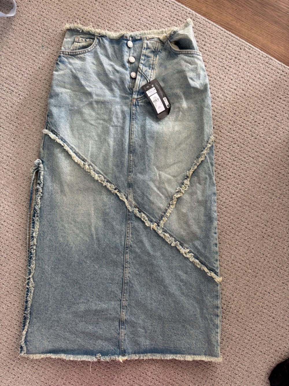 Primark Distressed Light Blue Denim Skirt